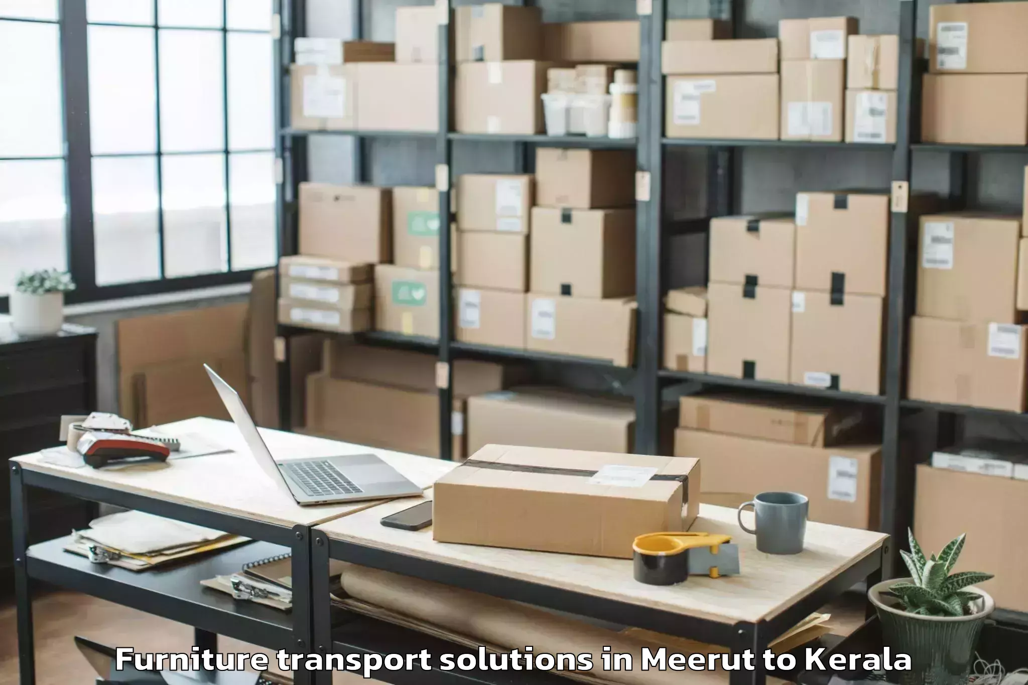 Top Meerut to North Paravur Furniture Transport Solutions Available